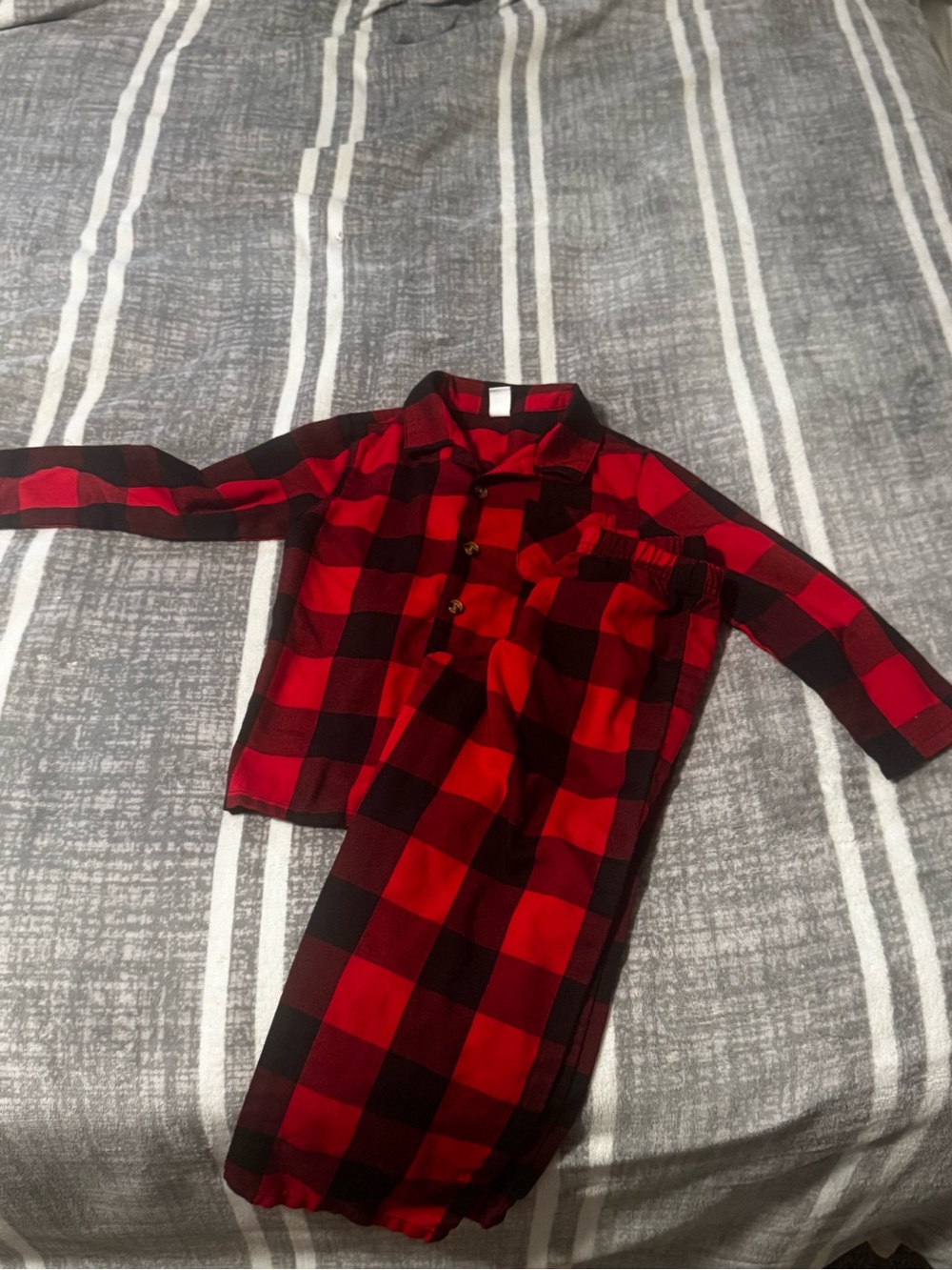Old Navy Red and Black Buffalo Plaid Kids Pajama Set